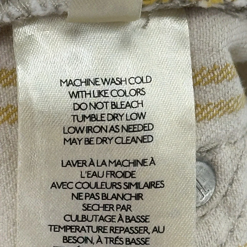 Pilcro Anthropologie Cream Yellow Striped Denim Shorts Size 30 - Picture 7 of 14